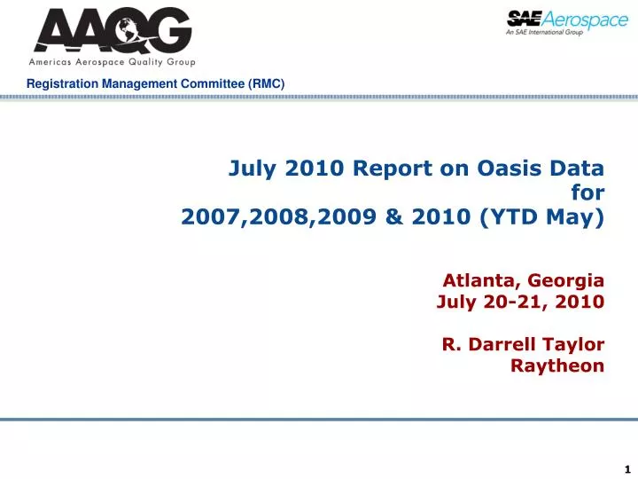 july 2010 report on oasis data for 2007 2008 2009 2010 ytd may