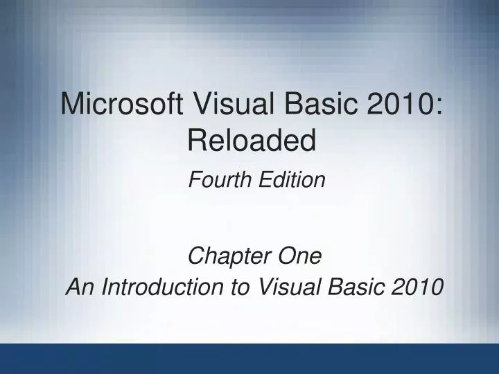 microsoft visual basic 2010 reloaded fourth edition