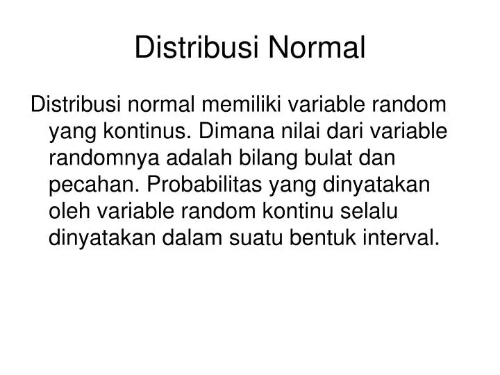distribusi normal