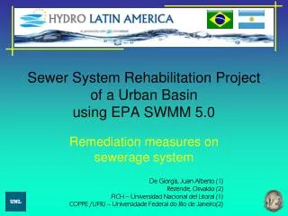 Sewer System Rehabilitation Project of a Urban Basin using EPA SWMM 5.0