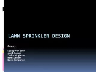 Lawn Sprinkler design