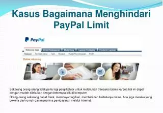 Kasus Bagaimana Menghindari Paypal Limit