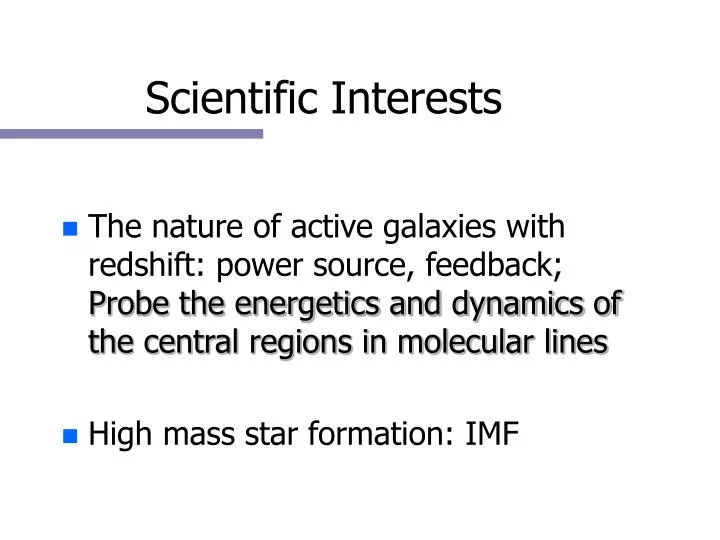scientific interests
