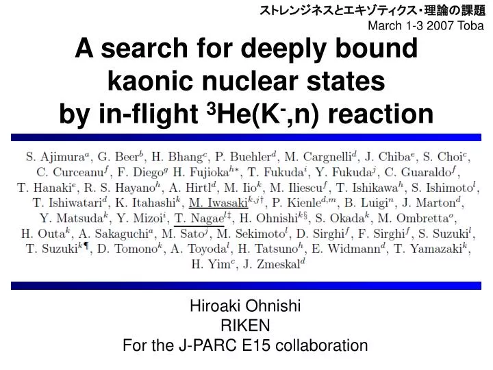 a search for deeply bound kaonic nuclear states by in flight 3 he k n reaction