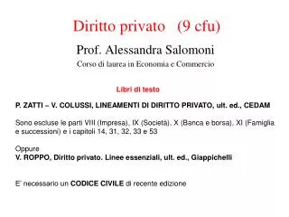 diritto privato 9 cfu