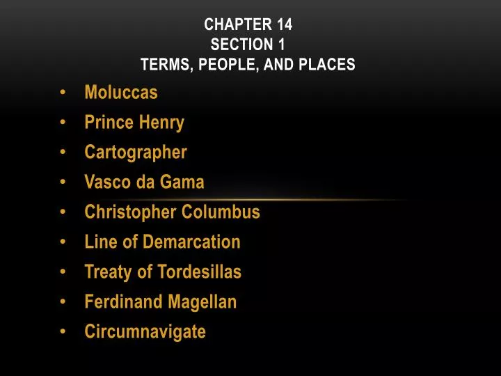 chapter 14 section 1 terms people and places