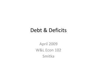Debt &amp; Deficits