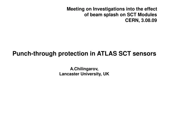 punch through protection in atlas sct sensors a chilingarov lancaster university uk