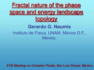 Fractal nature of the phase space and energy landscape topology