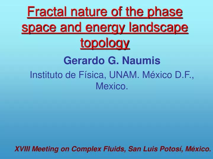 fractal nature of the phase space and energy landscape topology