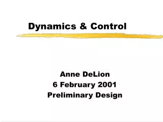 Dynamics &amp; Control
