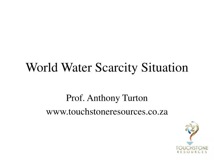 world water scarcity situation