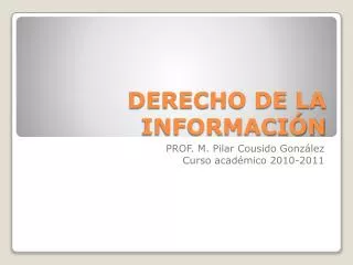 derecho de la informaci n