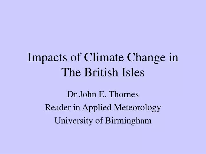 impacts of climate change in the british isles