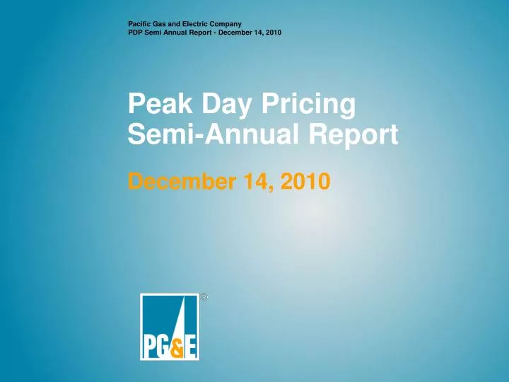 peak day pricing semi annual report