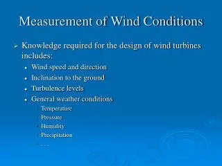 Measurement of Wind Conditions