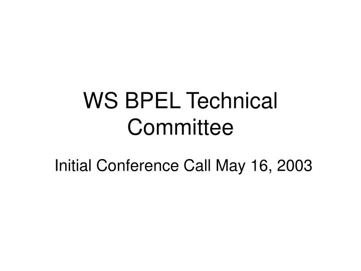ws bpel technical committee