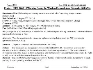 Project: IEEE P802.15 Working Group for Wireless Personal Area Networks (WPANs)