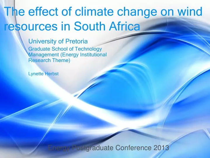 the effect of climate change on wind resources in south africa