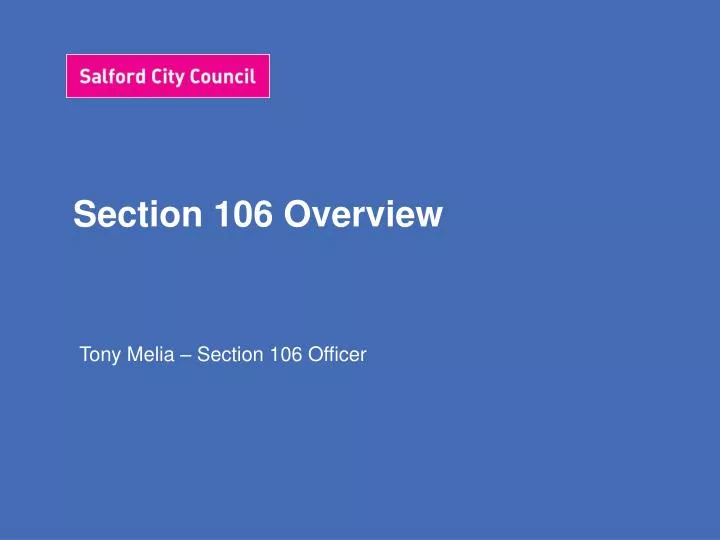 section 106 overview