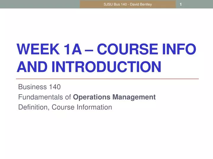 week 1a course info and introduction