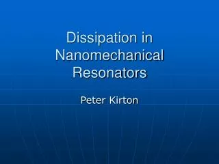 Dissipation in Nanomechanical Resonators