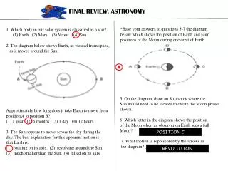 FINAL REVIEW: ASTRONOMY