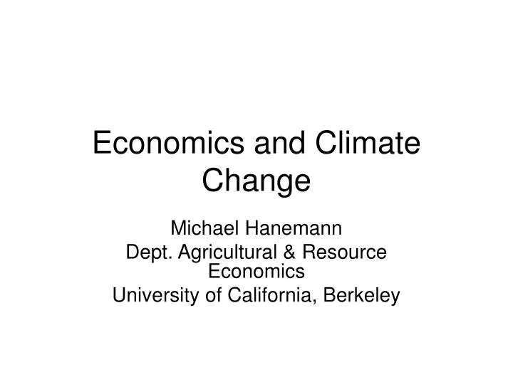 economics and climate change