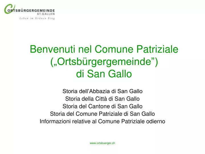 benvenuti nel comune patriziale ortsb rgergemeinde di san gallo