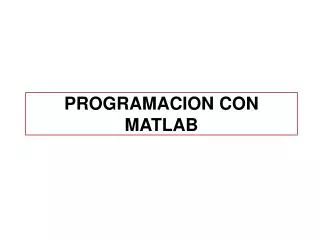 programacion con matlab