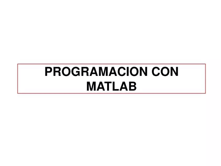 programacion con matlab