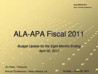 ALA-APA Fiscal 2011