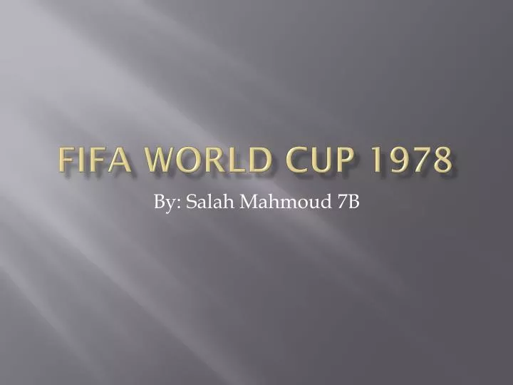 fifa world cup 1978