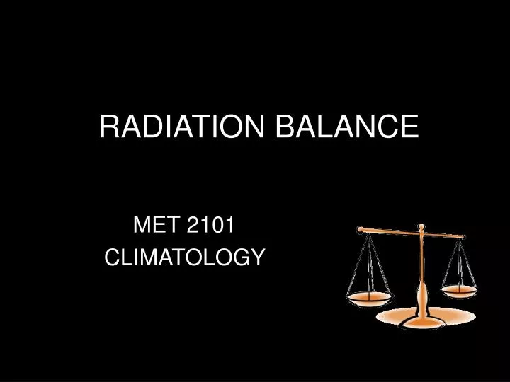 radiation balance