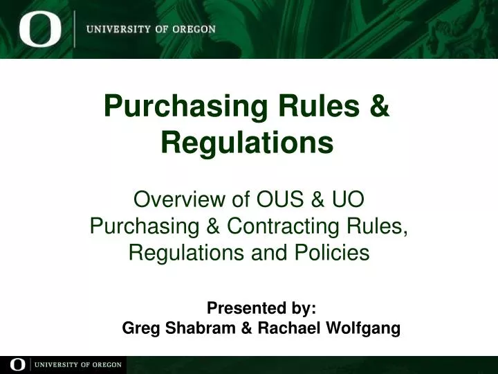 purchasing rules regulations