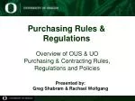 Purchasing Rules &amp; Regulations - slide 1