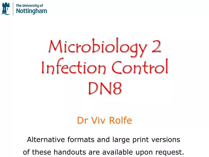 microbiology 2 infection control dn8
