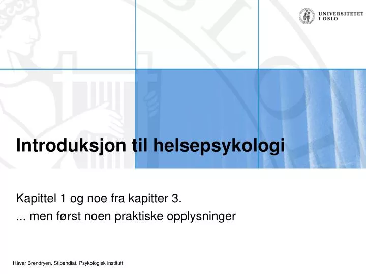 introduksjon til helsepsykologi