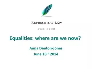 Equalities: where are we now?