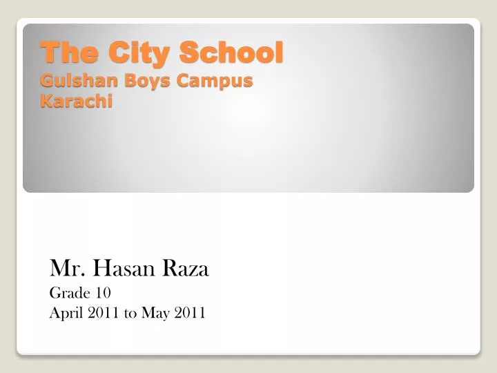 the city school gulshan boys campus karachi