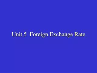 Unit 5 Foreign Exchange Rate