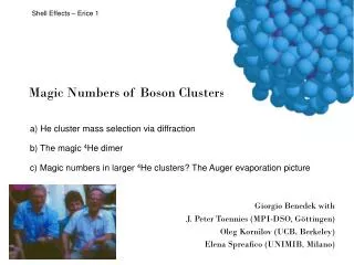 Magic Numbers of Boson Clusters