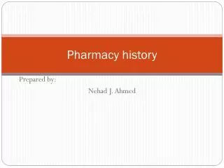 Pharmacy history