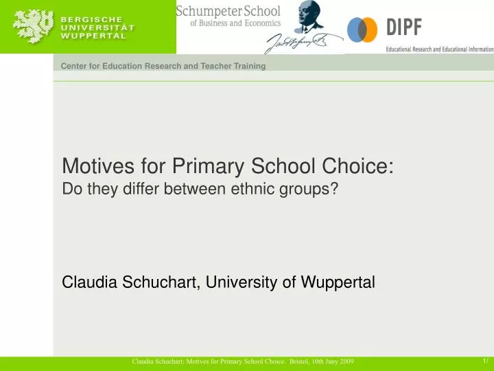 motives for primary school choice do they differ between ethnic groups