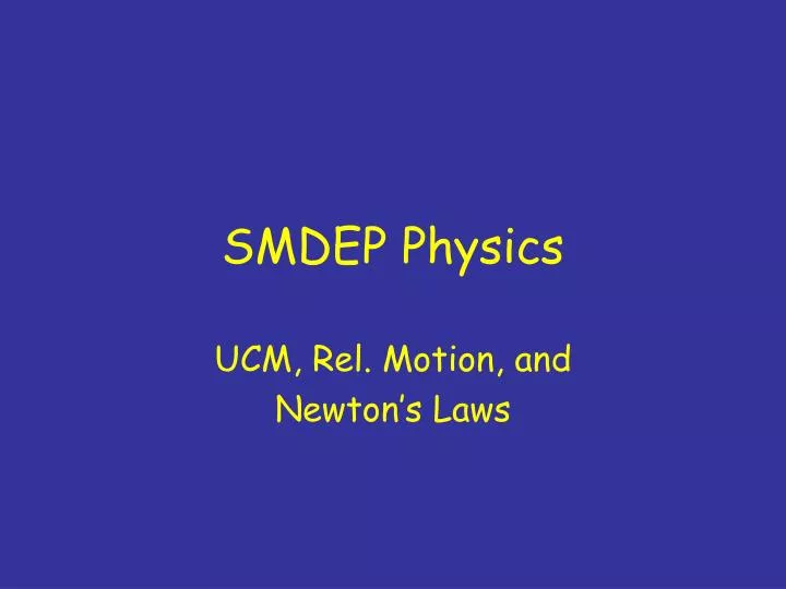 smdep physics