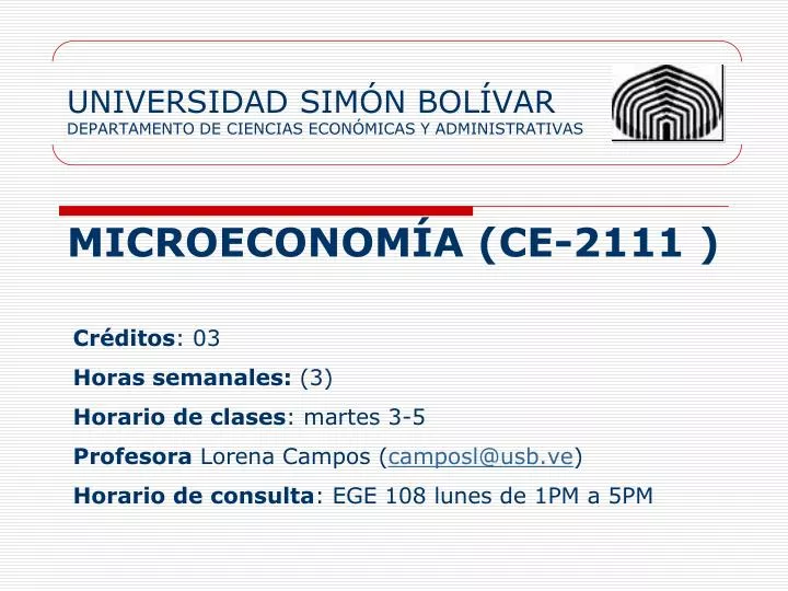 PPT - UNIVERSIDAD SIMÓN BOLÍVAR DEPARTAMENTO DE CIENCIAS ECONÓMICAS Y ...