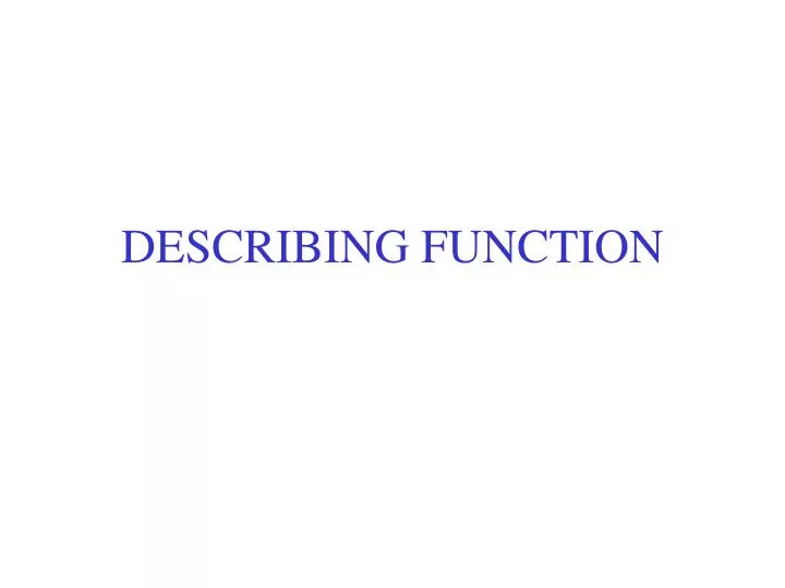 describing function