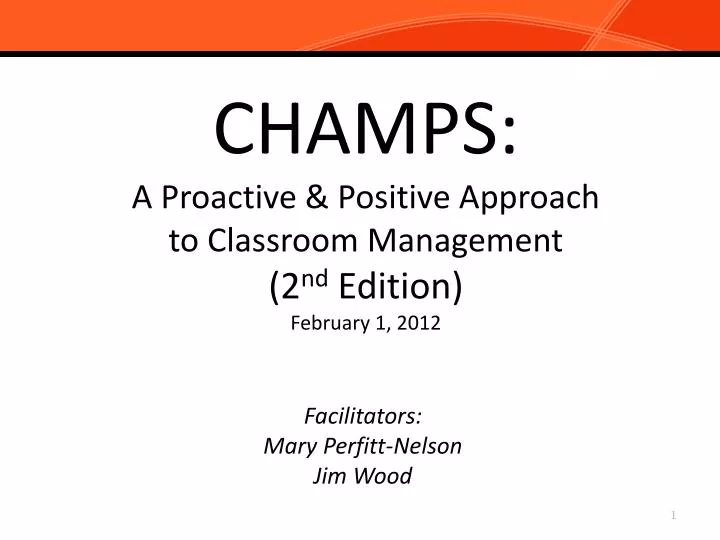 champs a proactive positive approach to classroom management 2 nd edition february 1 2012