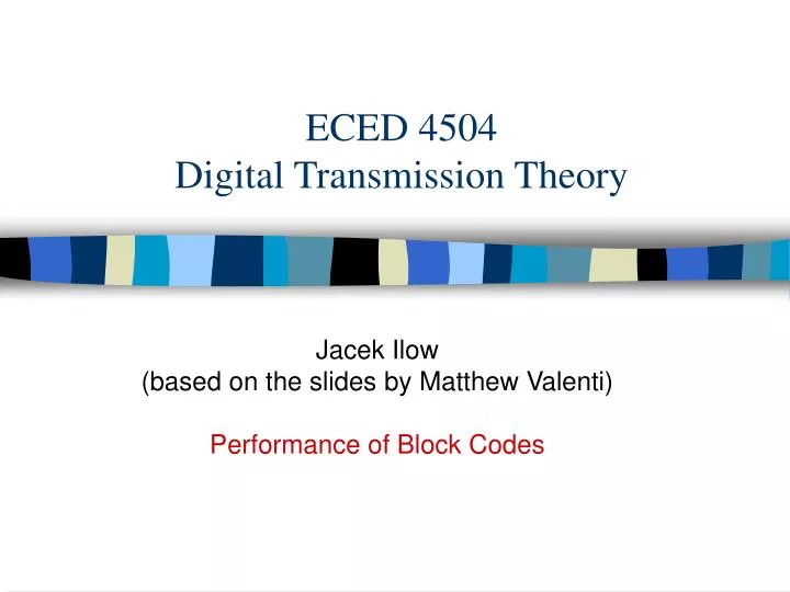 eced 4504 digital transmission theory