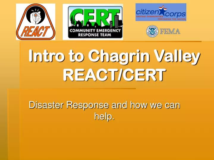 intro to chagrin valley react cert